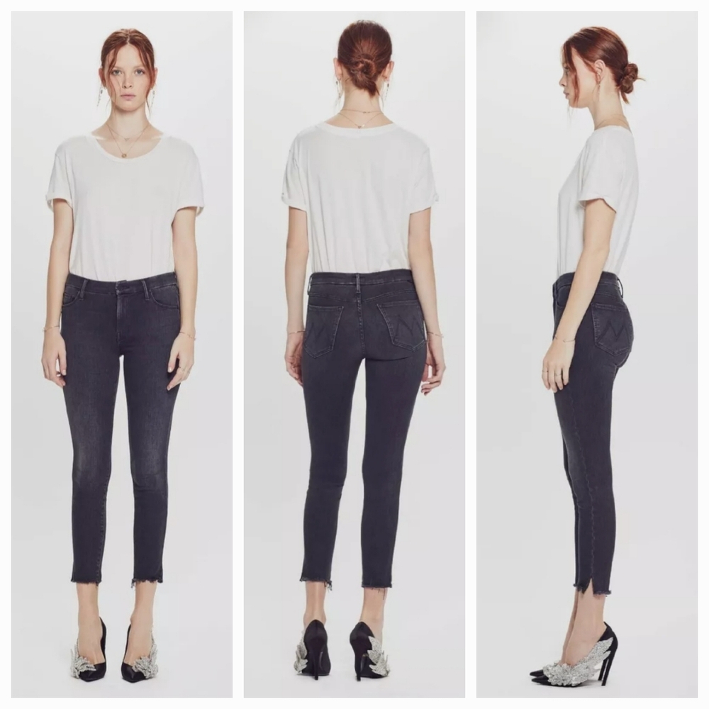 NEW! Mother Denim The Looker Sacred Slit Ankle Jeans Dear Mr. Black Size 25 - Picture 14 of 14